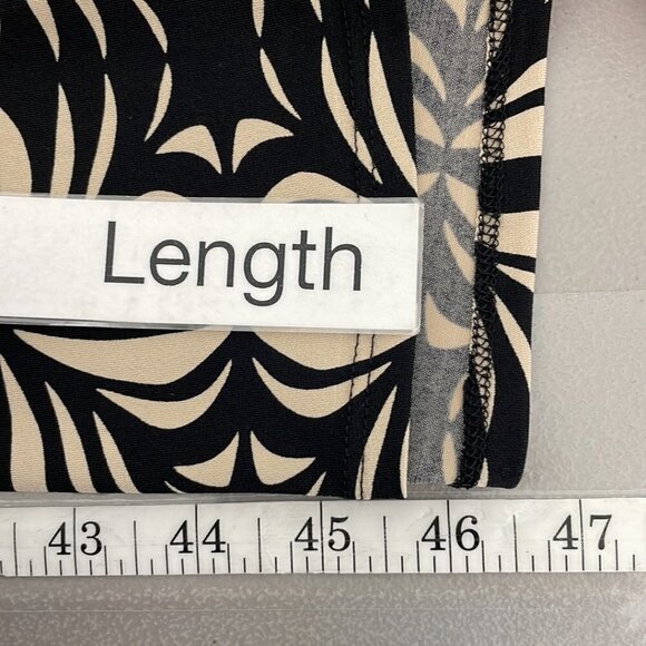 Evan Picone Dress Sleeveless Midi V-Neck Geometric Print Black Tan Size 16 - Picture 13 of 16